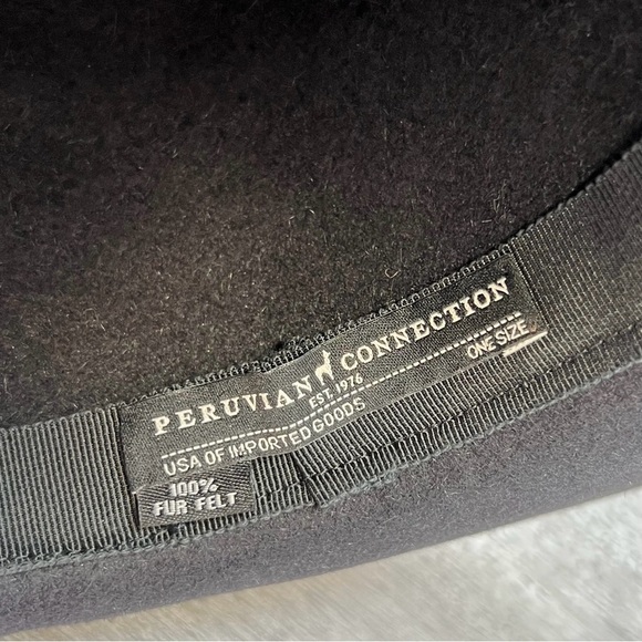 Peruvian Connection Women’s Western Hat Black Fur Felt EUC - Picture 8 of 9